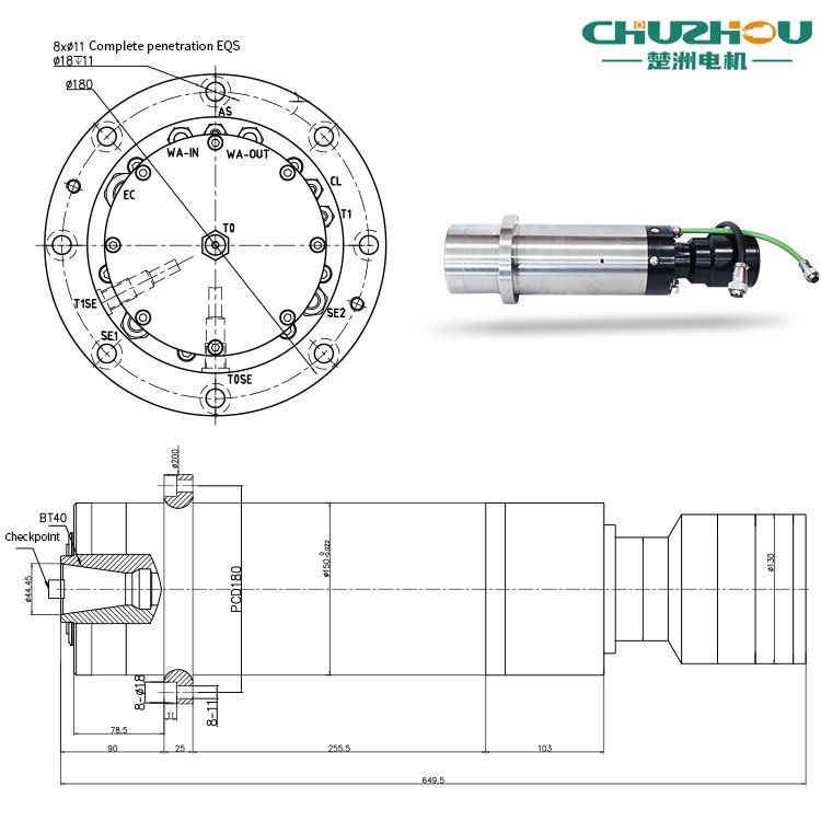 Top Quality Bt40 15kw ATC Axis Motor Water Cooled 18000rpm 140mm Cylinder CNC Servo Automatic Tool Change Spindle Motor