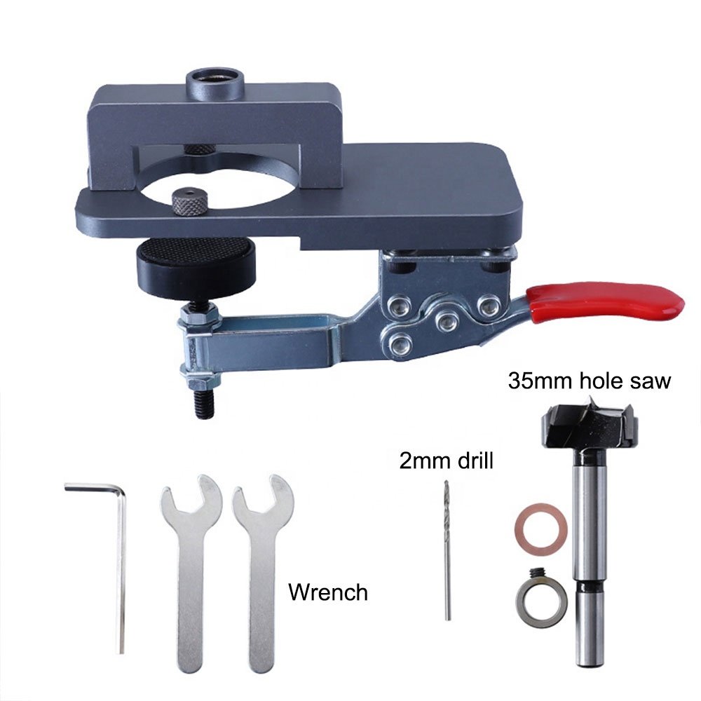 35mm Hinge Hole Opener Drilling Installation Tools Boring Dowel Jig Woodworking Hole Drilling Locator for Door Cabinets