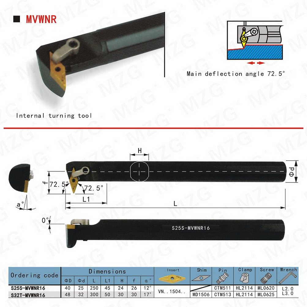 Maifix MVWNL MVWNR Internal Turning Tool Holders 32MM 40MM Metal Cutting Tools CNC Lathe Boring Bar for VNMG Insert