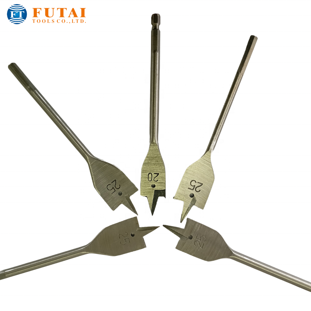 Premium Wood Flat Drill Bit Set High Carbon Steel Wood Flat Bits for Fast Wood Drilling Hole