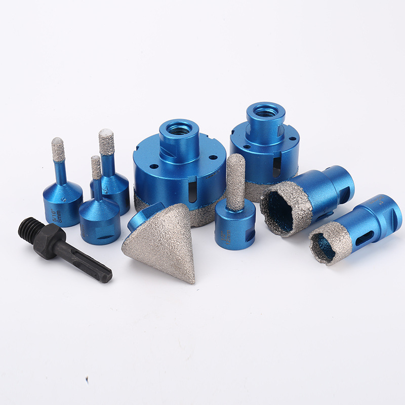 9-piece set of brazed hole openers vacuum brazing dry diamond hole saw bit core drilling core drill bits set for concrete