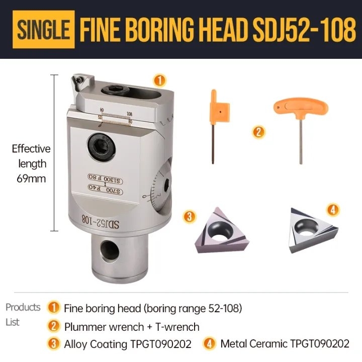 Bore Tool Holder High Precision Fine Boring Tool Adjustable SDJ Boring Head