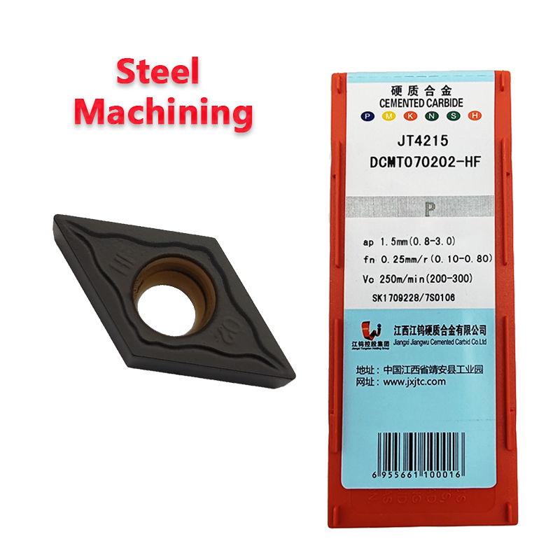 DCMT070202 adopts chemically coated hard alloy turning boring steel parts with CNC inserts that can be rotated DCMT070202