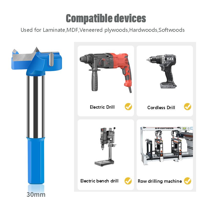 Hinge Boring Bit Carbide Tipped 16-50mm Forstner Drill Bit Woodworking Core Drill Wood Drilling Boring for woodworking PDF