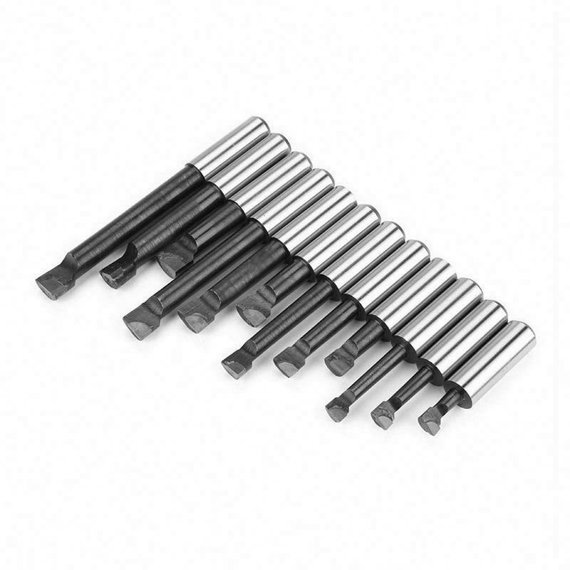 TEBAK Machine Tools Carbide Boring Bar Lathe12 Pcs Carbon Steel F1 Rough Boring Bar Mill Set for Milling CNC and Boring Machine