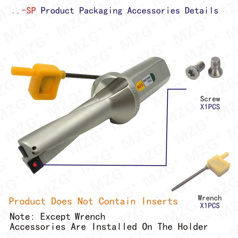 Maifix D2 Shank 25mm CNC Hole Boring Center Abandon Metal Drilling Tools 2 Times SP Insert Type Quick Drill