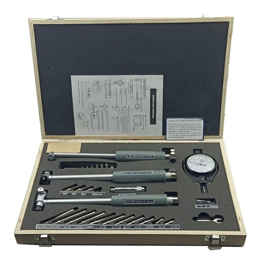 3pcs/set 0.7-6 " bore gauge rod 18-35-50-160mm Extended bore gauge rod set of three dial bore gauge indicator