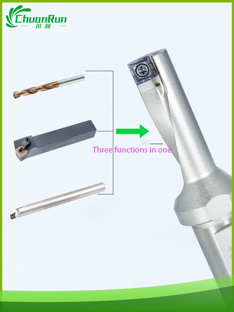 Multi functional single blade U-shaped drill bit for boring, turning, and drilling