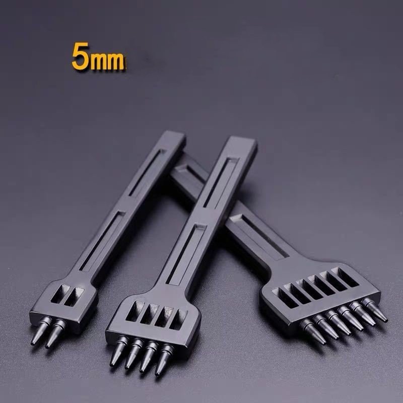 3pcs/set 2/4/6 Prong Leather Punching Tools Leathercraft Spacing Hole Craft Round Row Hole Punch