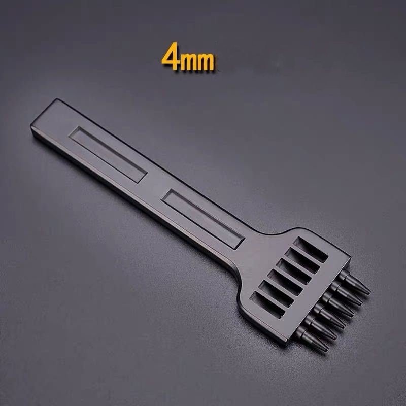 3pcs/set 2/4/6 Prong Leather Punching Tools Leathercraft Spacing Hole Craft Round Row Hole Punch