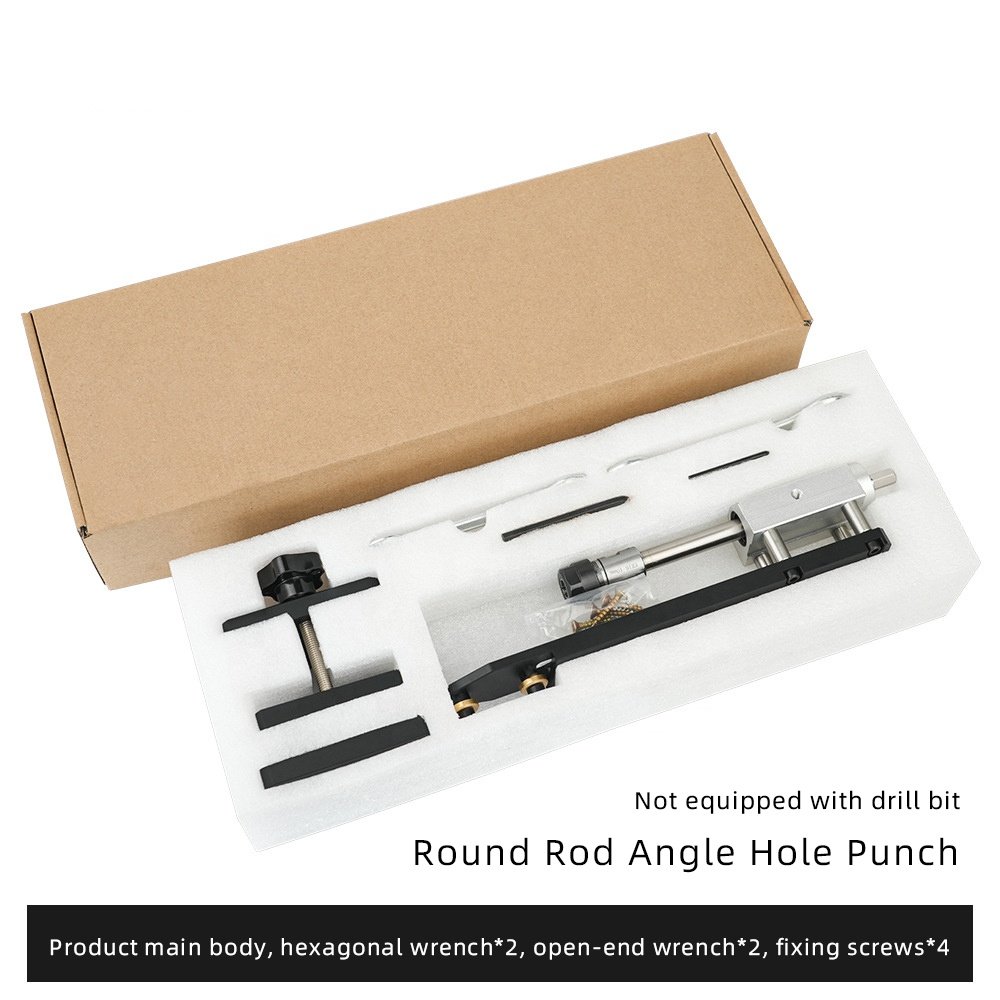 Woodworking tool Round rod adjustable Angle round pipe punch Simple operation
