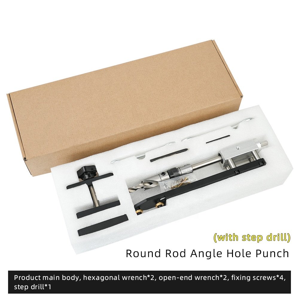 Woodworking tool Round rod adjustable Angle round pipe punch Simple operation