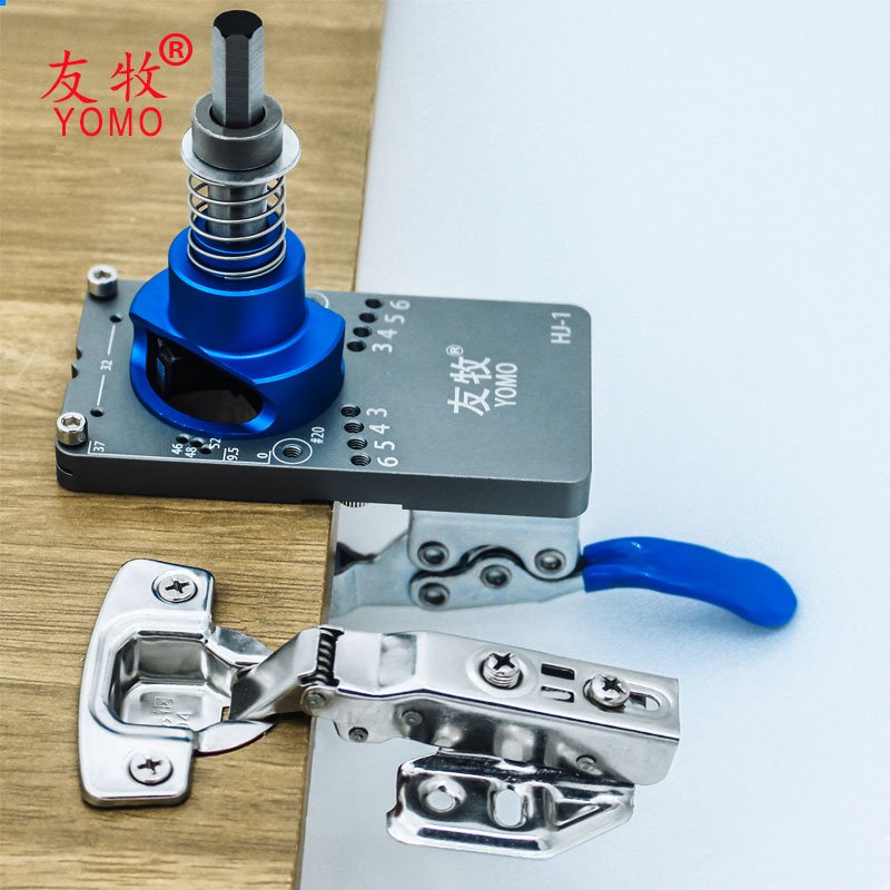 Custom 35mm Hinge Boring Jig Aluminum Alloy Fixture Woodworking Template Hole Drilling Guide Locator Includes Combination Tool