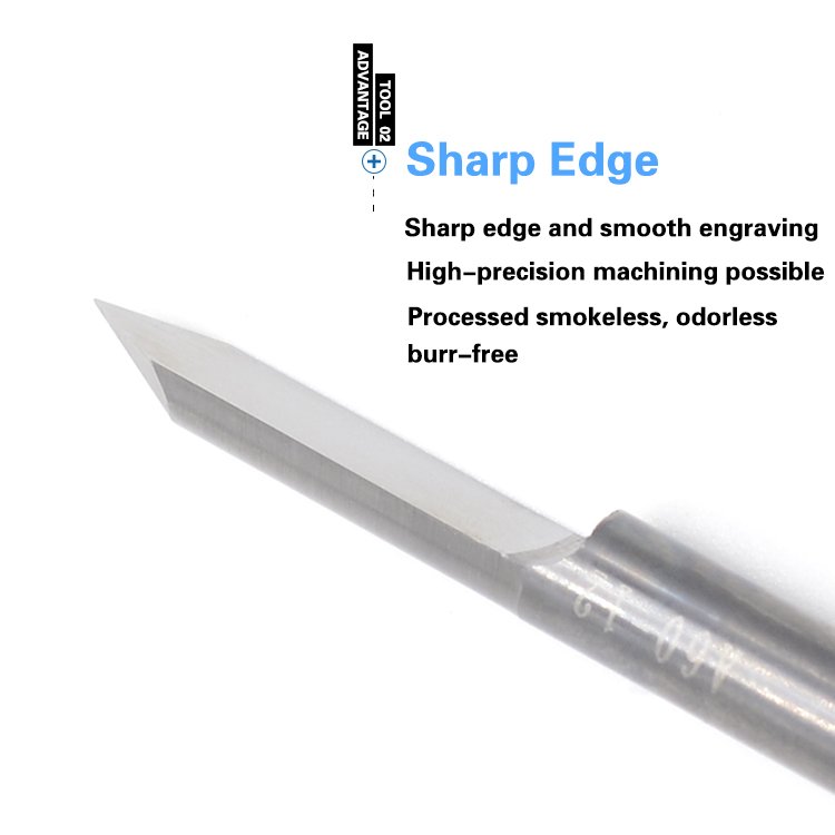 3.175MM Tungsten Steel Flat-Bottomed Sharp Knife PCB Engraving Bit V-Shaped Tip Milling Cutter CNC Polishing Knife Tool