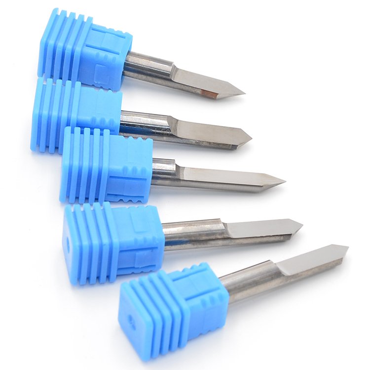 3.175MM Tungsten Steel Flat-Bottomed Sharp Knife PCB Engraving Bit V-Shaped Tip Milling Cutter CNC Polishing Knife Tool
