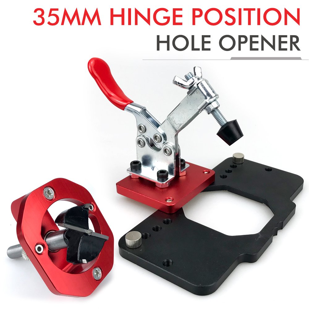 New Fixture Aluminum Alloy Hole Opener Template Door Custom 35mm Hinge Boring Jig Woodworking Hole Drilling Guide Locator