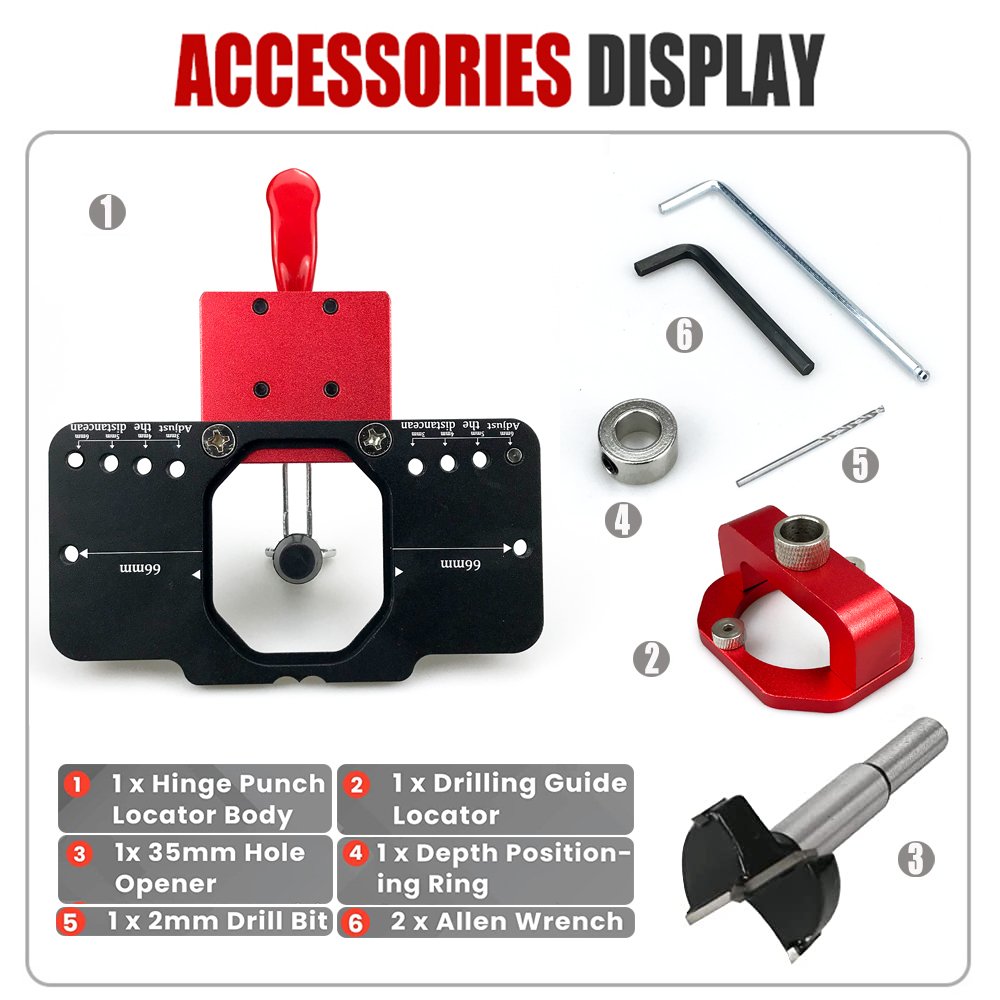 New Fixture Aluminum Alloy Hole Opener Template Door Custom 35mm Hinge Boring Jig Woodworking Hole Drilling Guide Locator