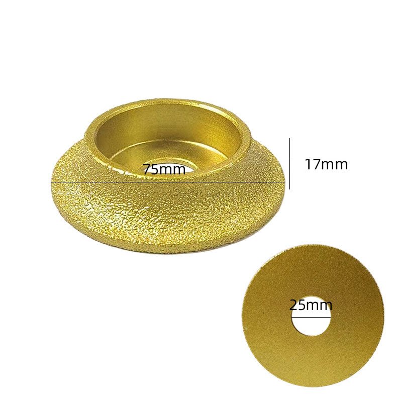 1Pcs Bore 20mm Dia 75mm Brazed Profile Grinding Wheel A Variety Of Shape Disc Abrasive Grinding Wheel Polishing Tool