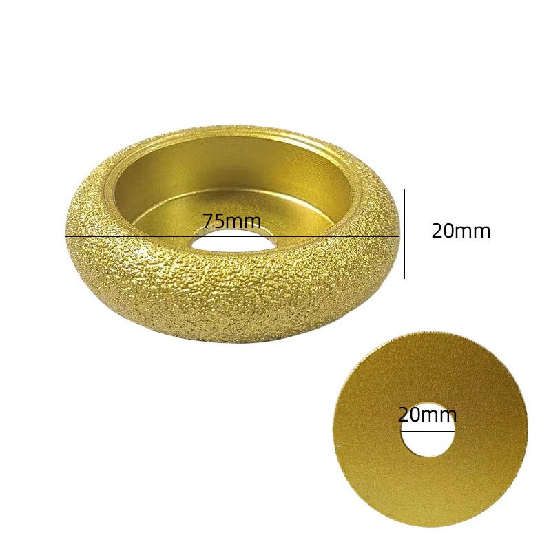 1Pcs Bore 20mm Dia 75mm Brazed Profile Grinding Wheel A Variety Of Shape Disc Abrasive Grinding Wheel Polishing Tool