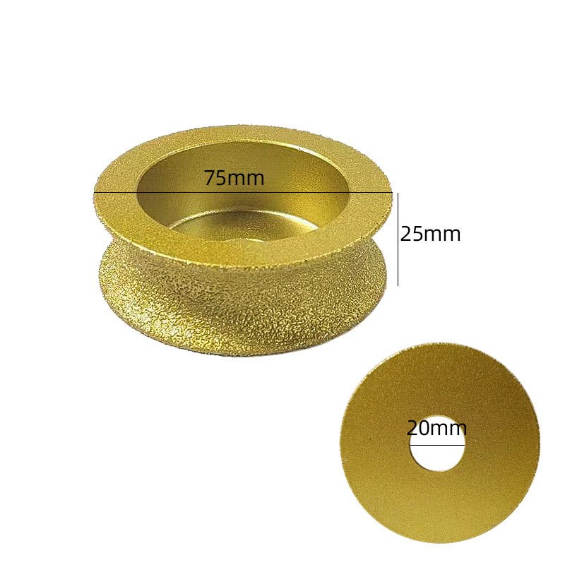 1Pcs Bore 20mm Dia 75mm Brazed Profile Grinding Wheel A Variety Of Shape Disc Abrasive Grinding Wheel Polishing Tool
