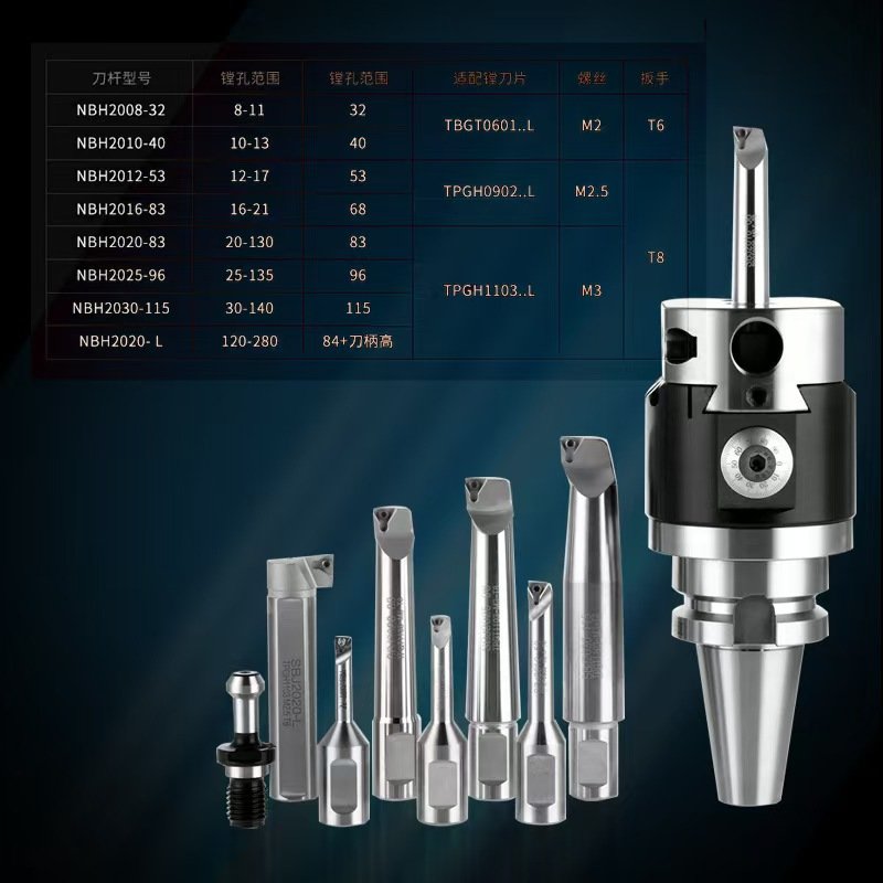 YH Factory direct sale Machine tool F1 rough adjustable boring head set with R8 shanks