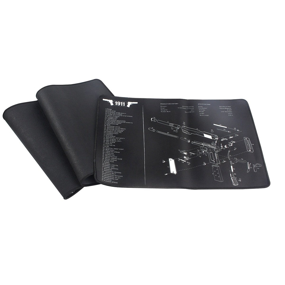 Gun cleaning mat anti slip anti oil thick rubber material with water proof cloth layer for all gun cleanings The mouse pad