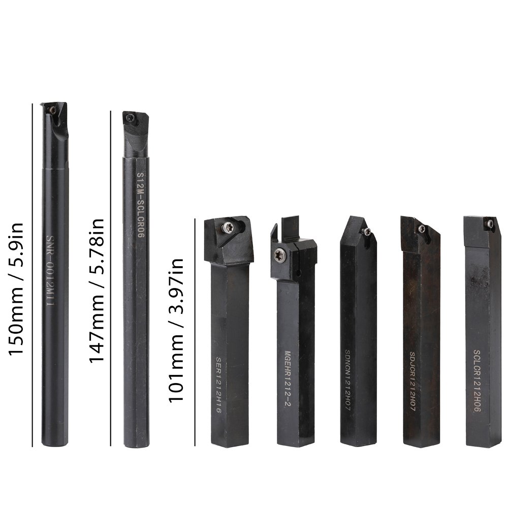 12mm Multifunctional Shank Lathe Turning Tool Holder Boring Bar With Solid Carbide Insert Wrench