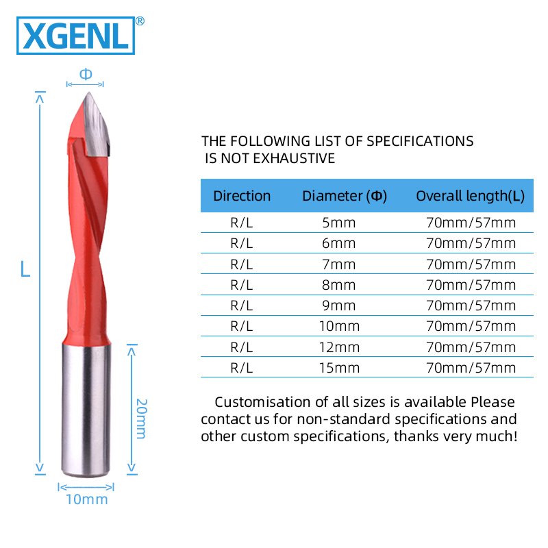 Hot sale through hole drill bit insert tungsten carbide tip woodworking cnc machine drill bits for wood drilling