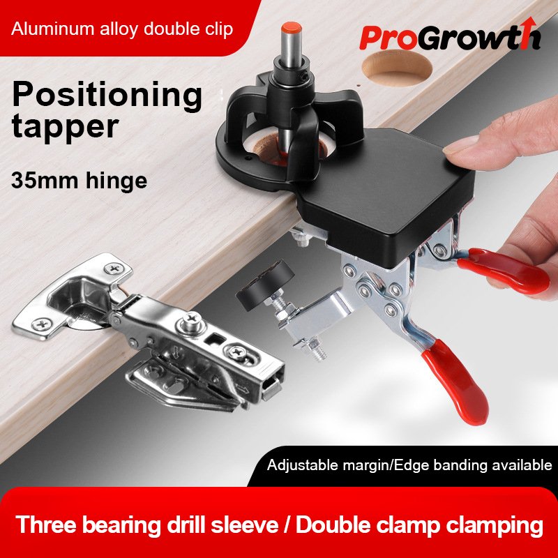 Hinge positioning hole opener tapper 35mm three bearing aluminium alloy Household tools furniture assistant boring crown