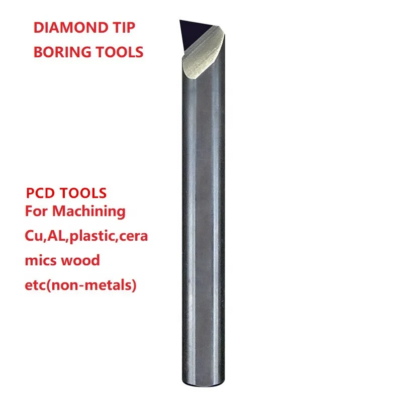 CNC Lathe small hole Diamond bore cutting cutter PCD turning boring tools for aluminum carbon fiber brass