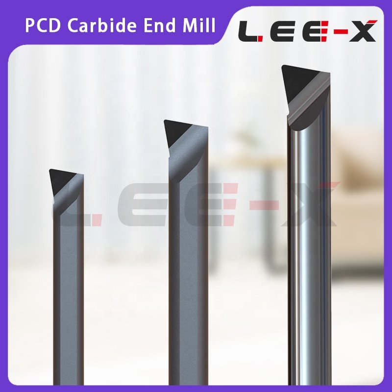 LEE-X PCD diamond boring tool D3/D4/D5/D6/D8/D10 PCD Diamond Carbide End Mill Small inner hole turning tool Copper and aluminum