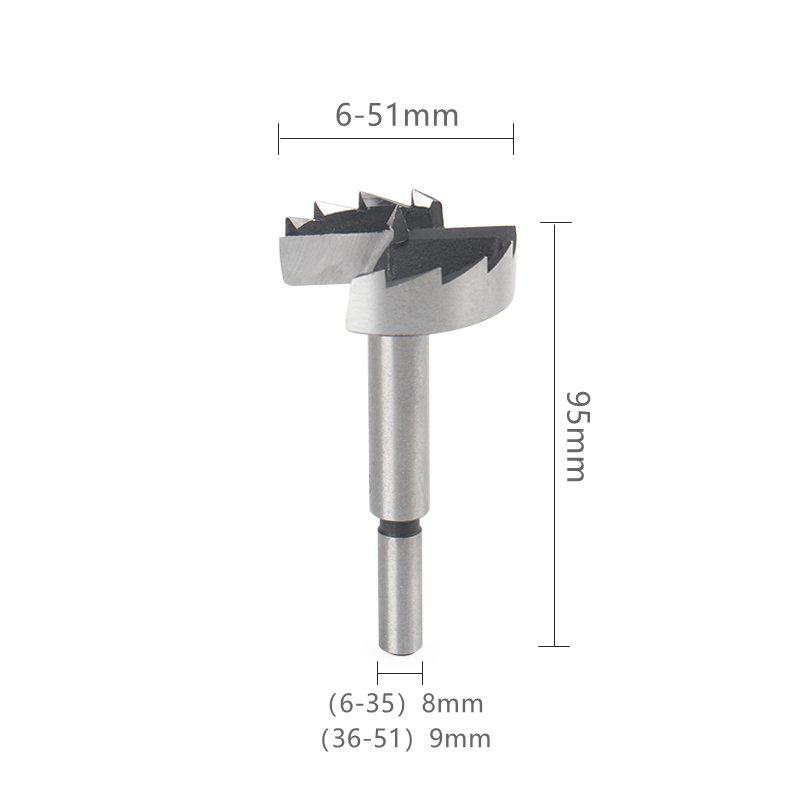 5PCS High Carbon Steel Forstner Tips Wood working Tools Hole Saw Cutter Hinge Boring Drill Bits Round Shank
