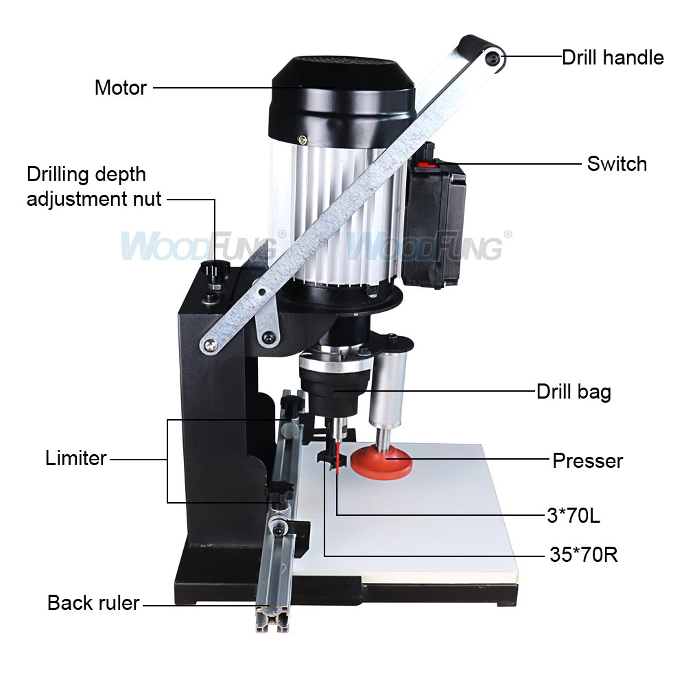 Hot selling mini portable manual woodworking boring drilling hole machine for wood door making