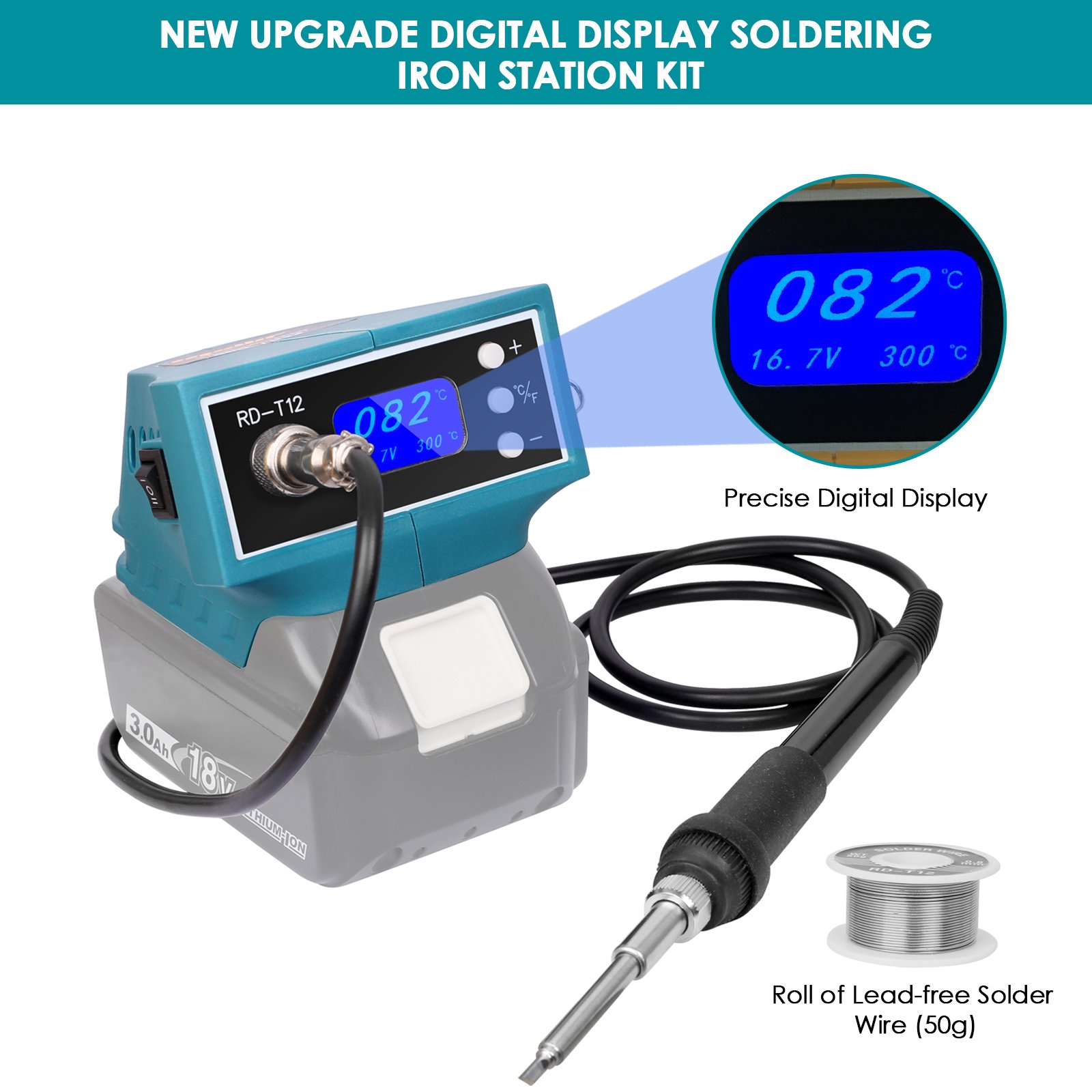 Mellif Cordless Soldering Station iron Station for Makita 18V Max Battery (Bare Tool)