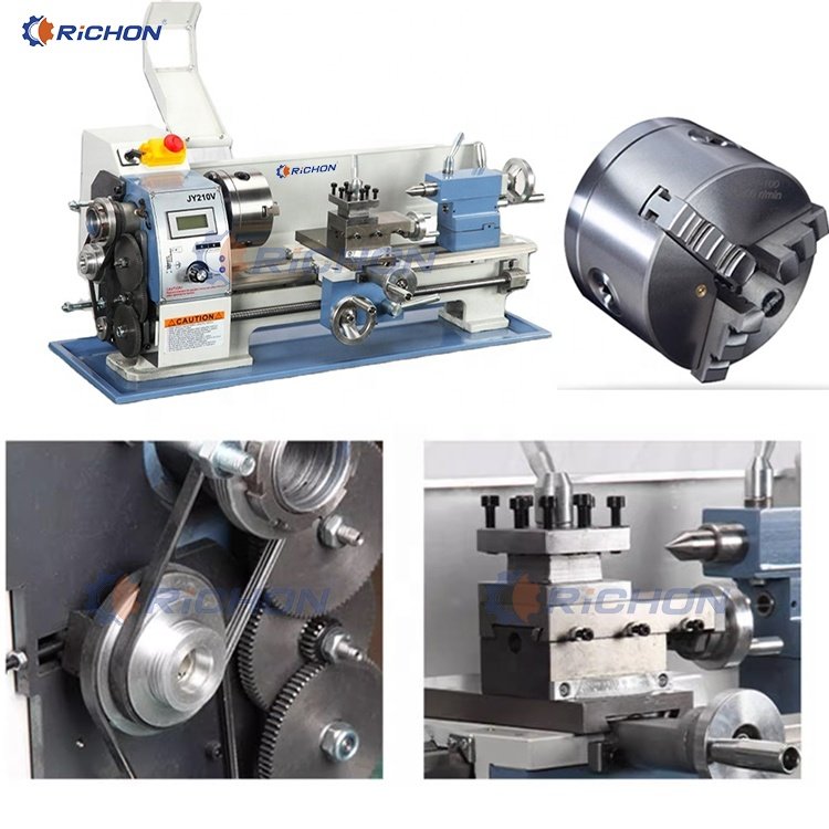 8x32 metal bench lathe Digital Speed 1100W motor big spindle bore 38mm manual metal lathe machine