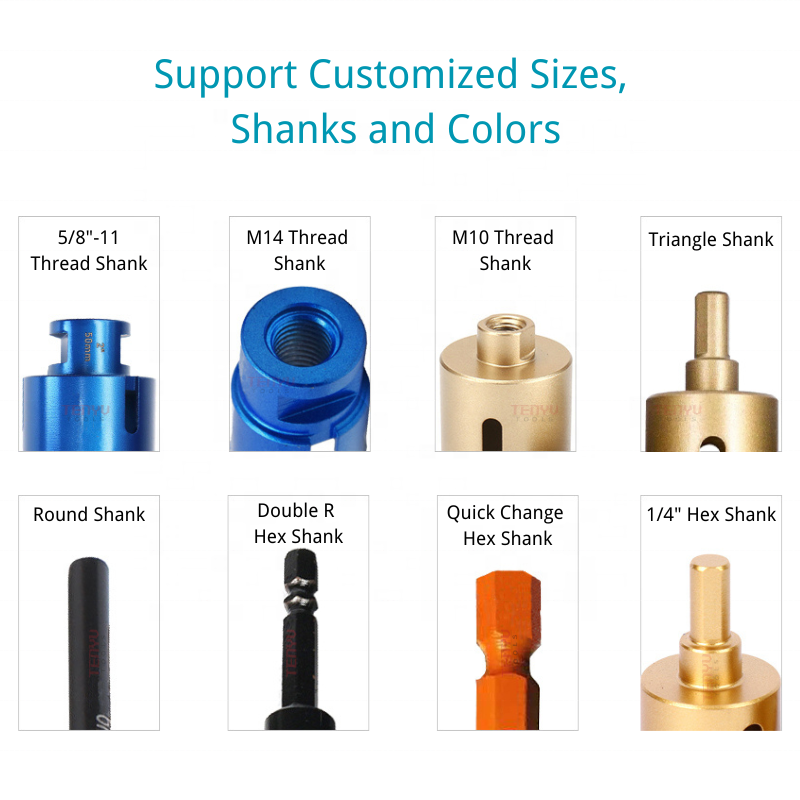 Cheap Triangle Shank Diamond Products Drilling Core Drill and Bit Head Bits Hole Saw 20mm 6mm Set Suppliers