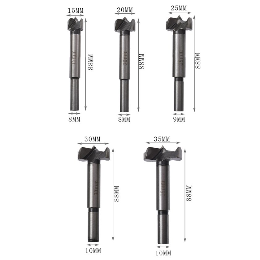 high quality Drill Bit Set 15-35mm Carbide Tipped Woodworking Tools Kit for Hole Saw Cutting Hinge Boring