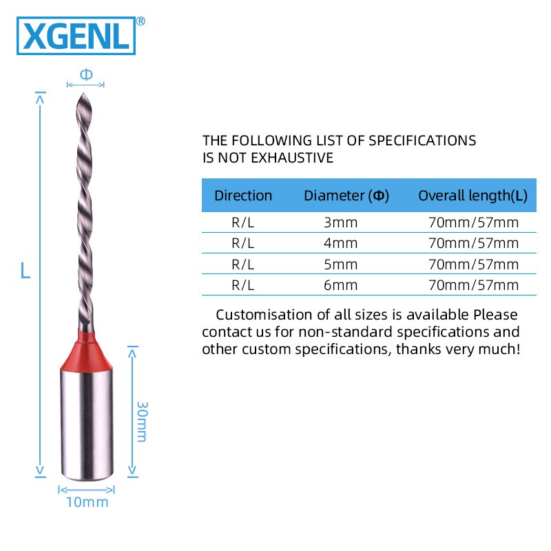 xgenl 3mm High Quality TCT Carbide Solid Wood Drill Bits CNC Woodworking Fast Drill Woodboring Tools