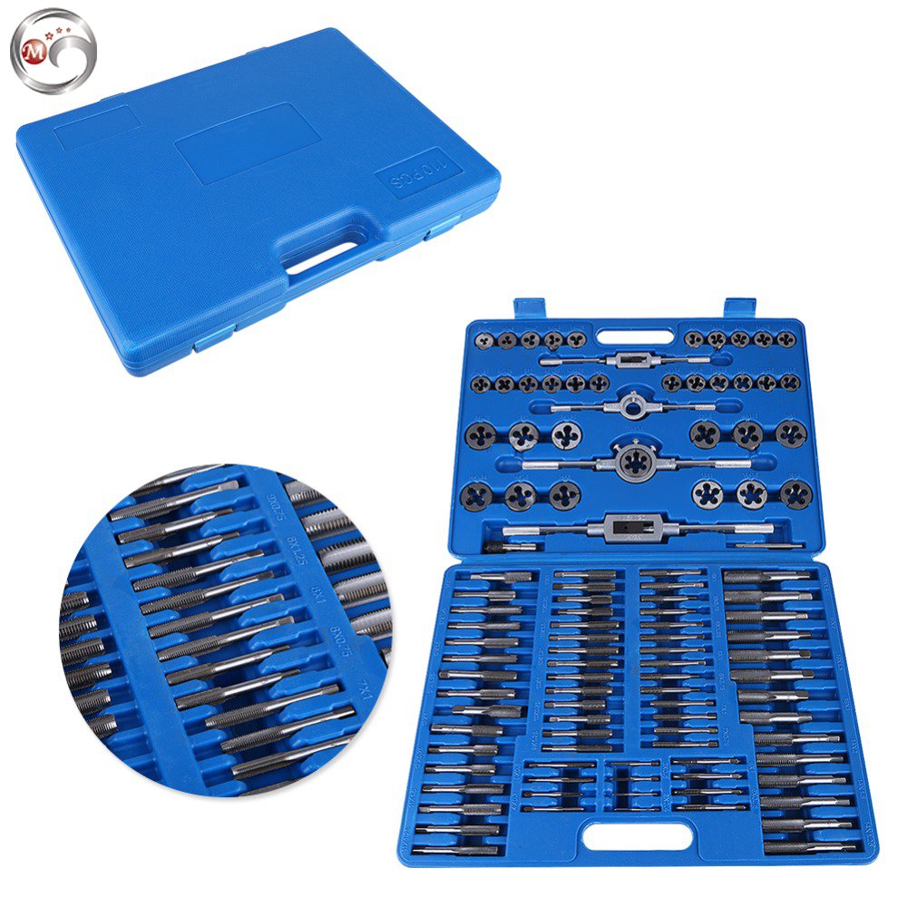 GOLDMOON 110pcs Professional Hand Tools Metric M2 to M18 Tap And Die Set For Sale