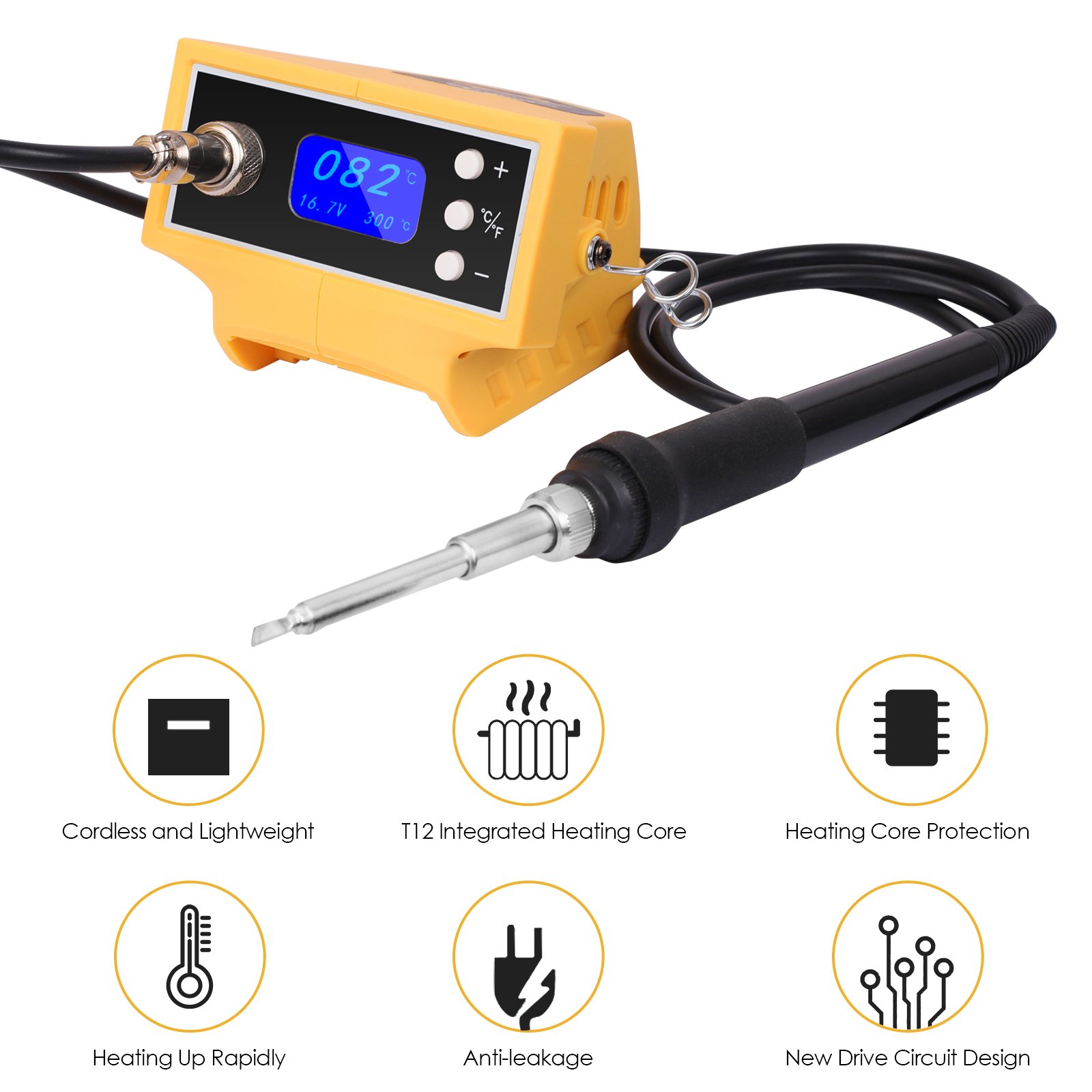 Mellif Cordless Soldering Station iron Station for Dewalt 20V Max Battery (Bare Tool)