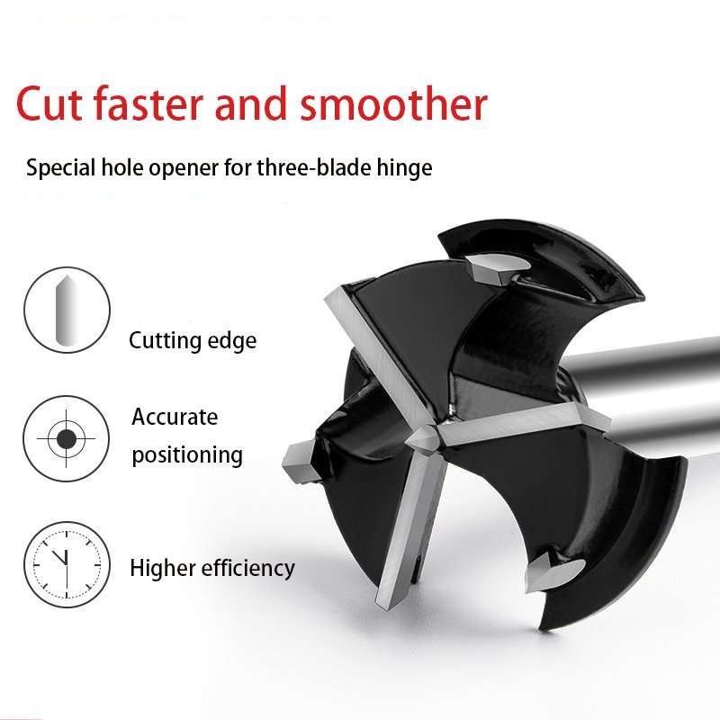 Positionable Alloy Steel Wood Hole Saw Auger Opener Woodworking Hinge Hole Drilling Boring Bit Cutter
