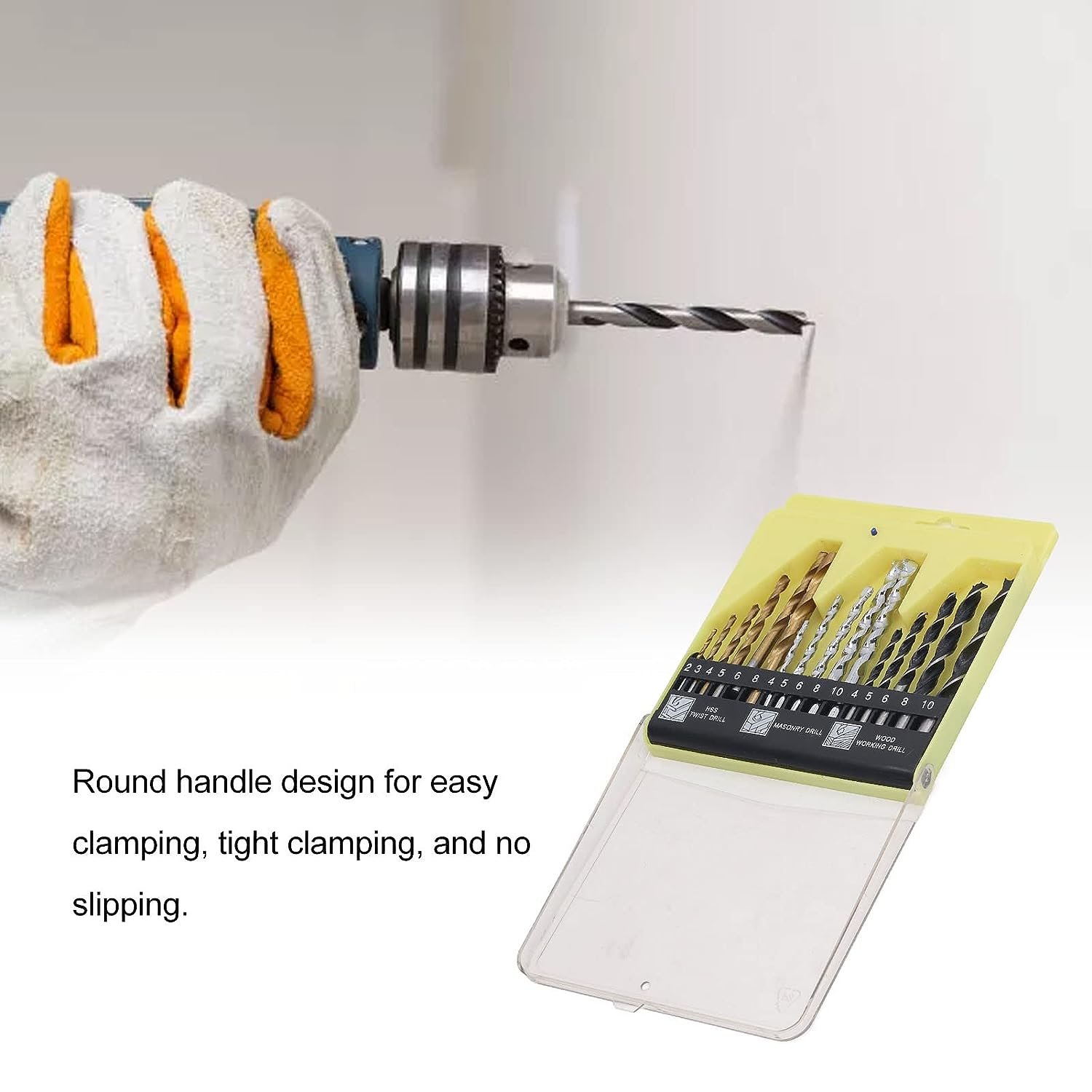 16PCS Multi Function High Speed Steel HSS Twist Masonry Wood Working Drill Bits Set with Straight Round Shank Spiral Flute