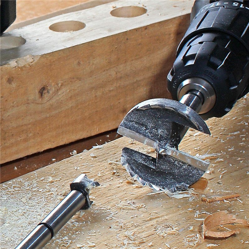 6mm-55mm High Carbon Steel Forstner Tips Woodworking Tools Hole Saw Cutter Hinge Boring Drill Bits Round Shank
