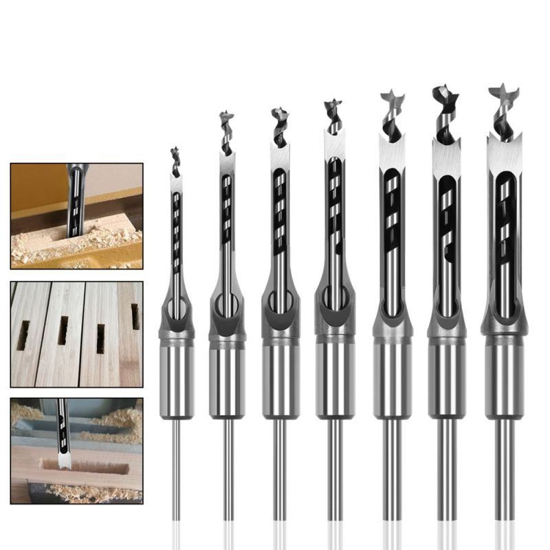 Woodworking Tools Wood Door Keyhole Opening Slotting Square Hole Drill Mortise Chisels Bit For Mortising Machine
