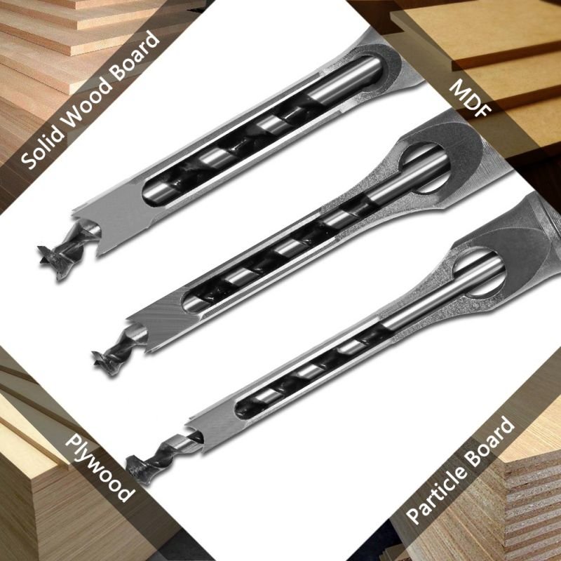 Woodworking Tools Wood Door Keyhole Opening Slotting Square Hole Drill Mortise Chisels Bit For Mortising Machine