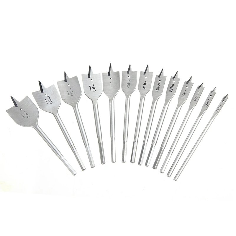 Flat Wood Drill Bit Set Metric 6mm-38mm Holes Woodworking Boring Tool Hex Shank