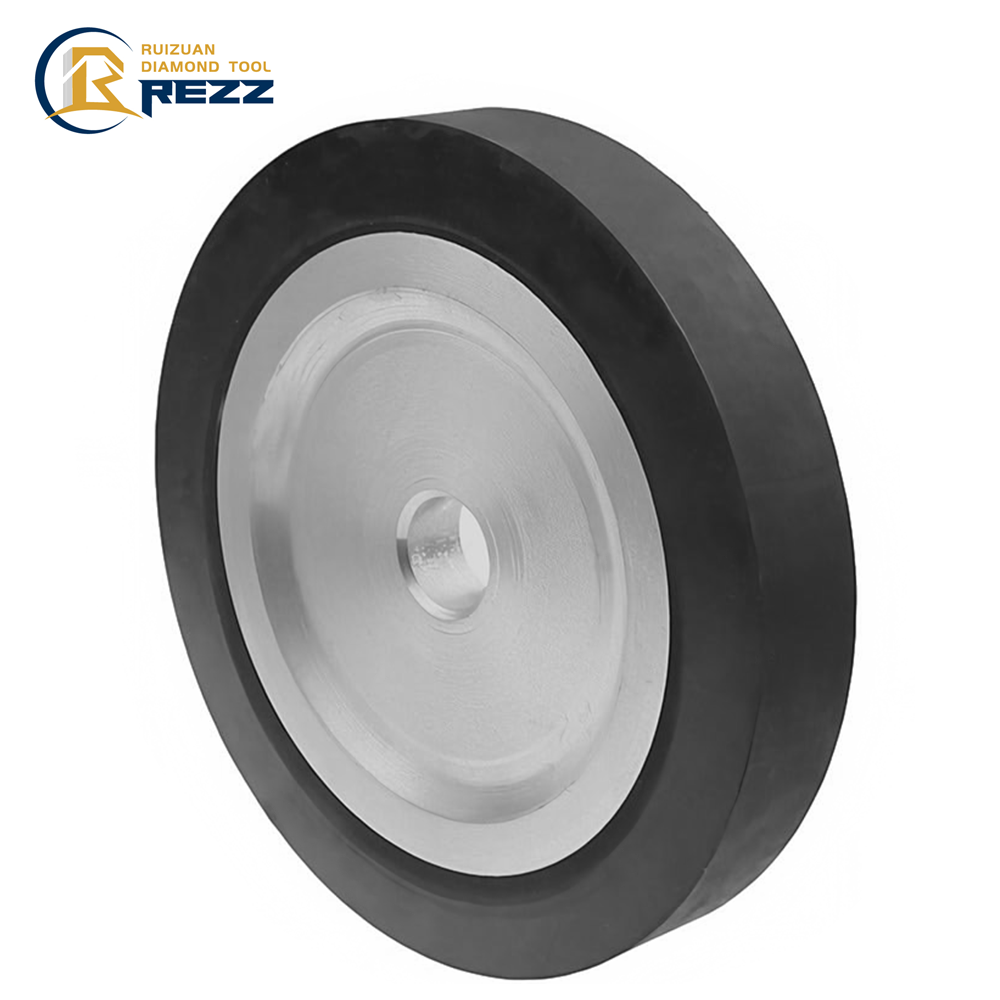 RUIZUAN 200 250 300mm Serrated Belt Grinder Contact Wheel Bore 20mm Rubber Wheel for Abrasive Grinding Belt With Bearing