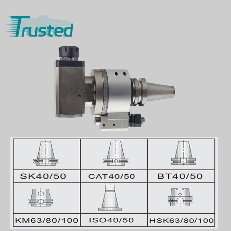 Best Sale 90 Degree Angle Milling Head BT40 ER25 ER32 Right Angle Milling Head HSK63 HSK100