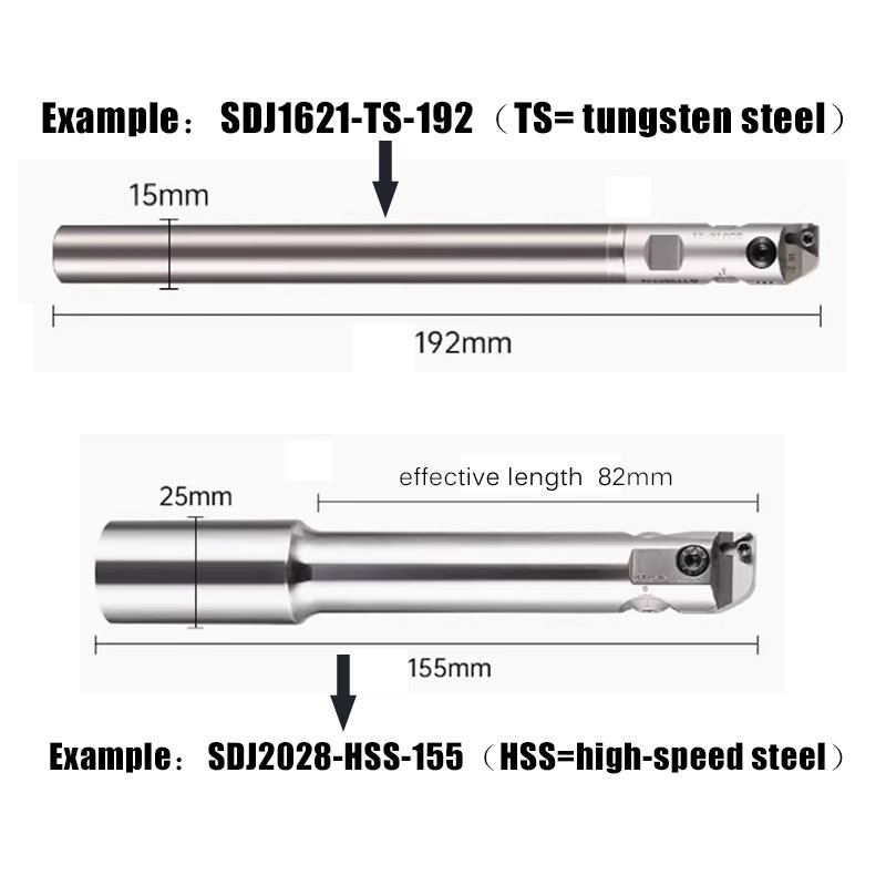 High Precision SDJ Fine Tuning Boring Head Tungsten Steel High Speed Steel Boring Bar For Deep Holes Boring Bar Tool Holder