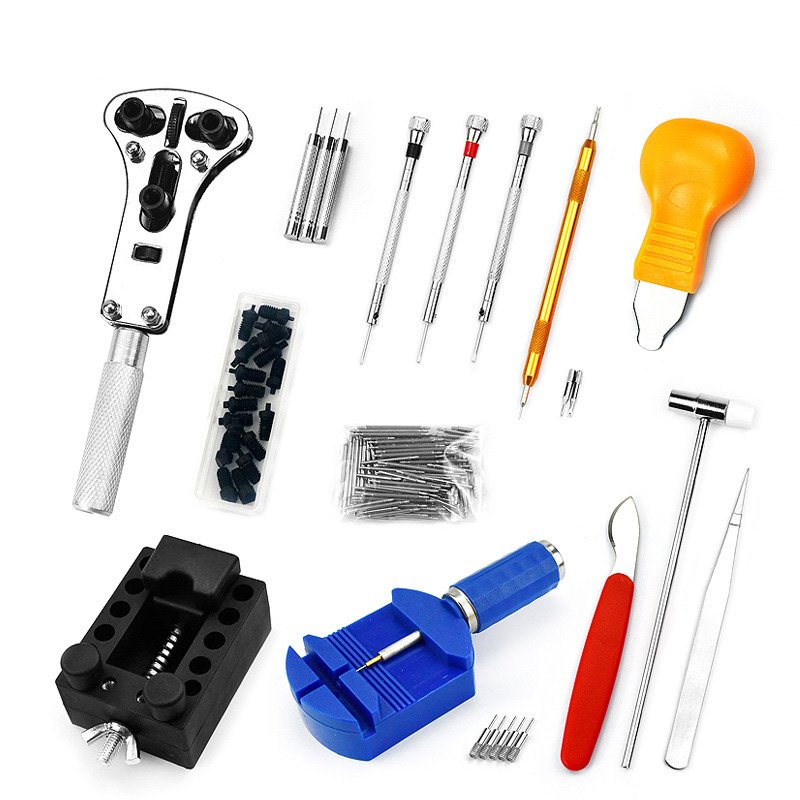 147pcs portable diy watch repair tool kit Spring Bar Tool, Replace Battery, Band Remover Base Opener professional repair set